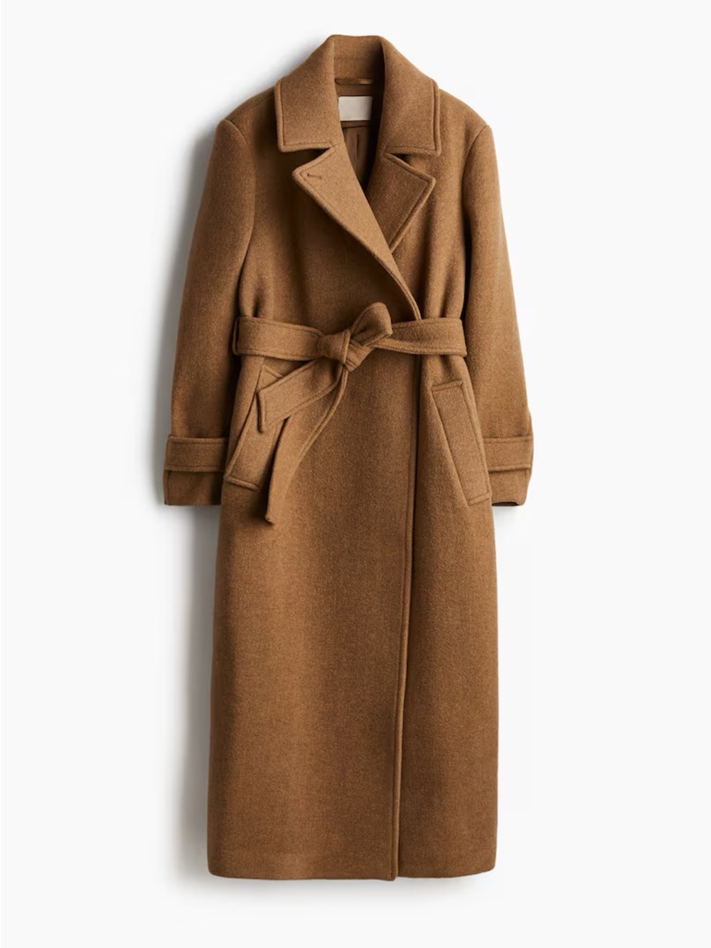 H&M Brown Tailored Wool-Blend Coat